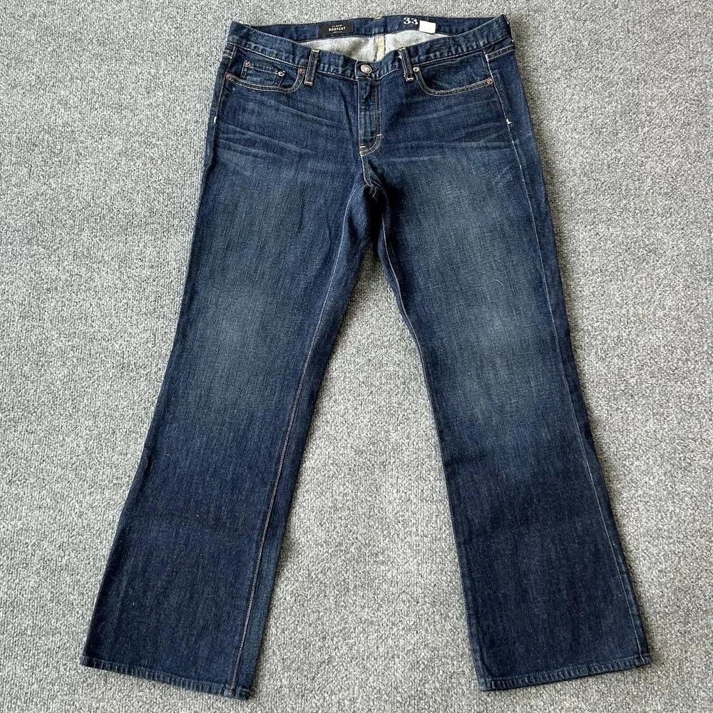 JCrew Jeans Womens 33S 36 X 31 Boot Cut Dark Wash‎ Stretch Denim USA Made